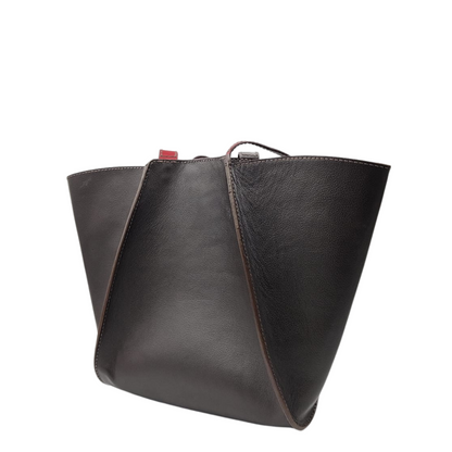 Sac cabas en cuir véritable - Design pliable et artisanal