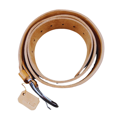 Ceinture en cuir véritable marron clair – Tannage végétal