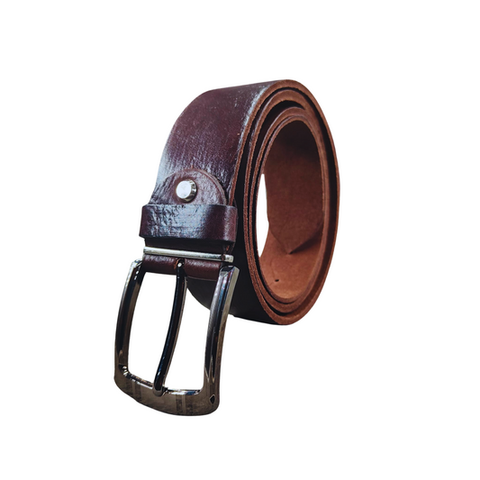 Ceinture en Cuir Véritable - Marron - Tannage Végétal - Largeur 4 cm