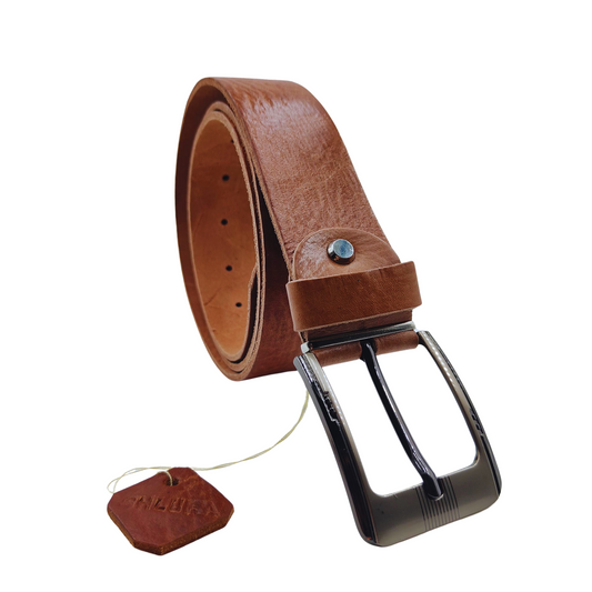 Genuine brown leather belt – Vegetable tanned