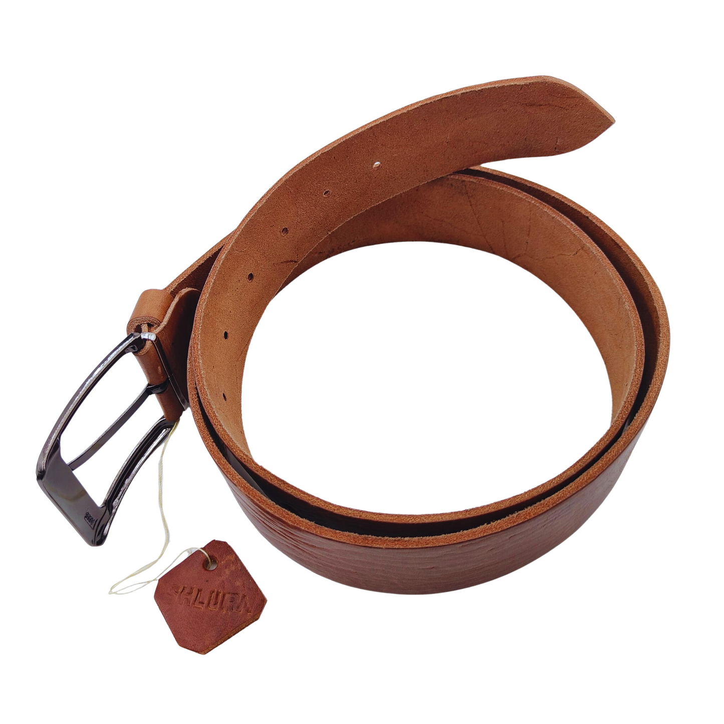 Genuine brown leather belt – Vegetable tanned