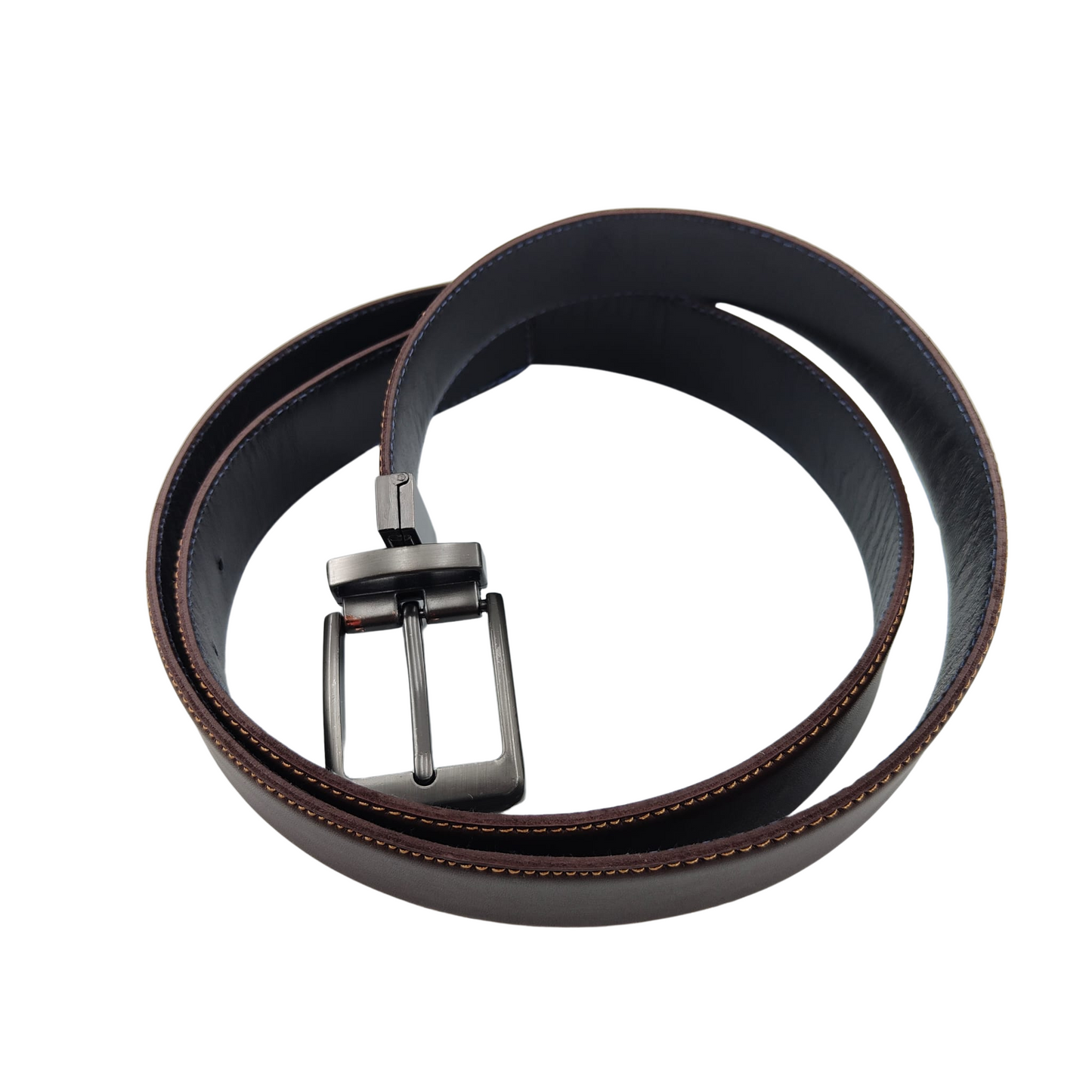 2 in 1 Reversible Goat Leather Belt – Double Sided Ultra-Easy Swivel Buckle