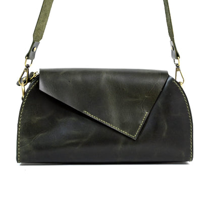 Pull-Up Cowhide Leather Shoulder Bag – Elegance and Character