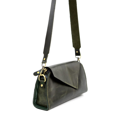 Pull-Up Cowhide Leather Shoulder Bag – Elegance and Character