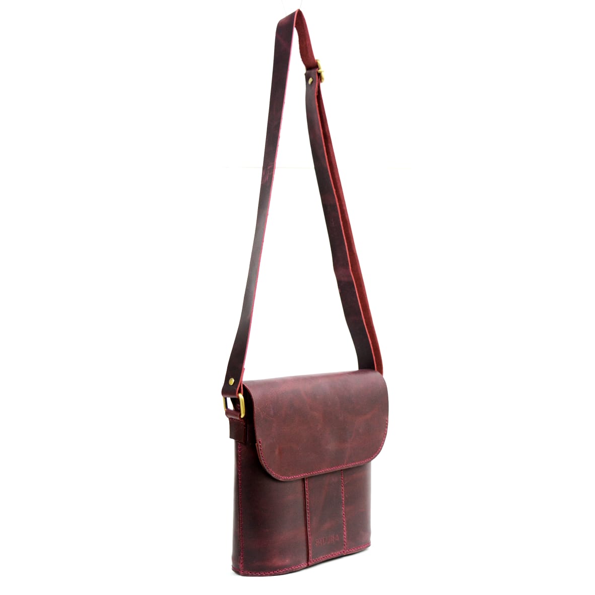 Bordeaux Pull-Up Cowhide Leather Shoulder Bag – Elegance and Character