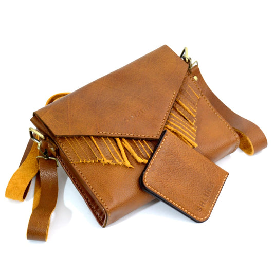 Camel Buffalo Leather Shoulder Bag – Bohemian Style and Unique Character