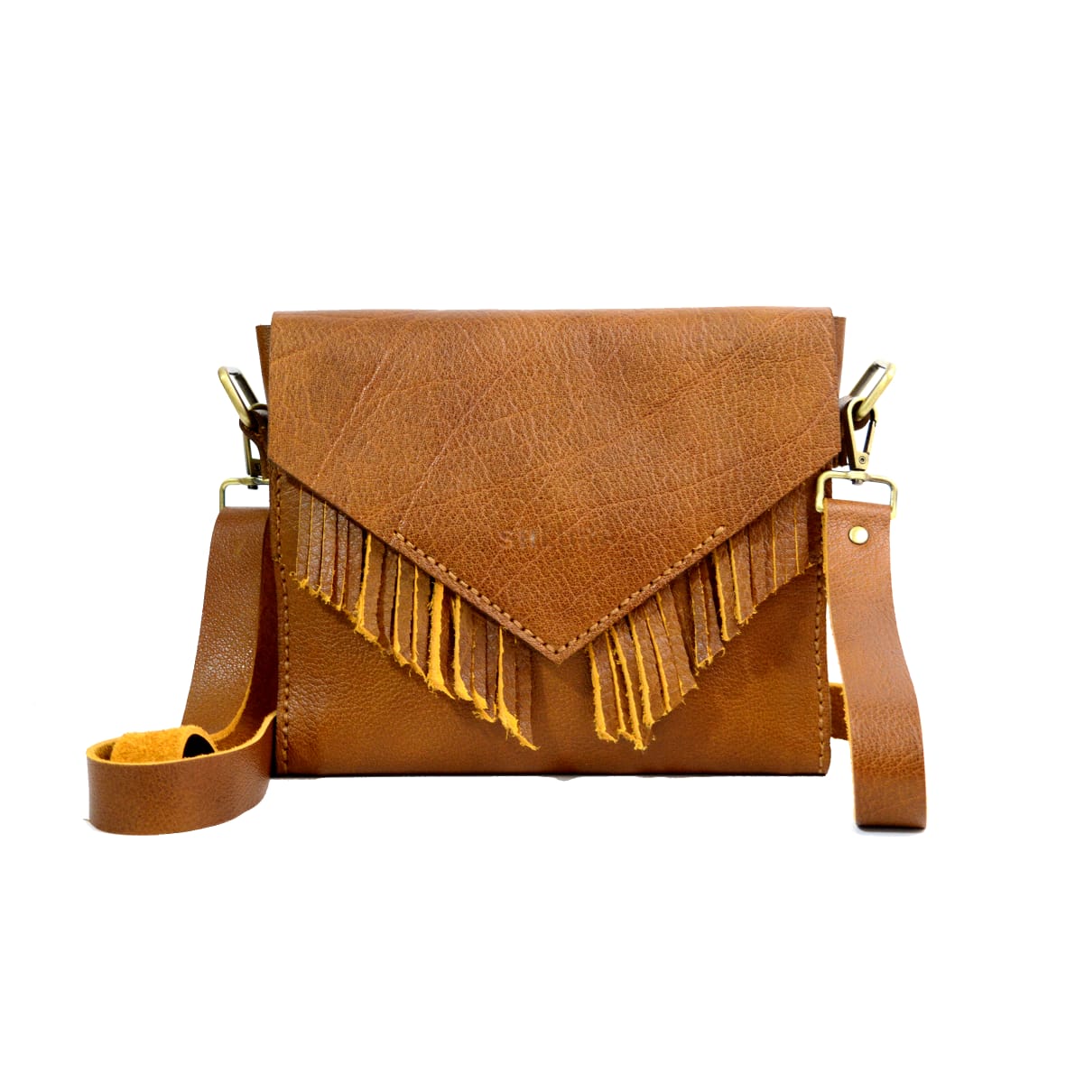 Camel Buffalo Leather Shoulder Bag – Bohemian Style and Unique Character