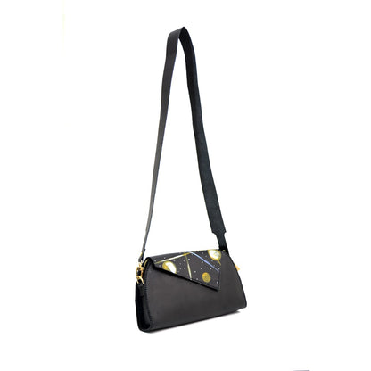 Black Cowhide Leather Shoulder Bag – Equinox Paint Edition